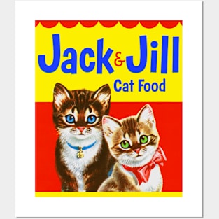 Jack and Jill Kittens Cat Food Posters and Art